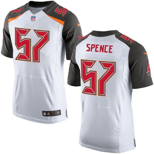 Men's Elite Noah Spence Nike Jersey White Road - #57 NFL Tampa Bay Buccaneers